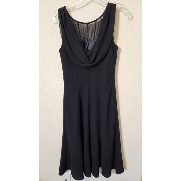 NWT Evan-Picone Embellished Rhinestone Black Illusion Chiffon Cocktail Dress 6 - Picture 3 of 8